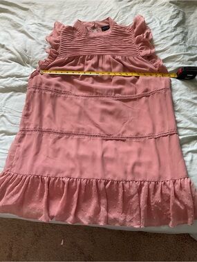 Women’s 1X Who What Wear Blush Pink Pintuck Ruffle Babydoll Dress